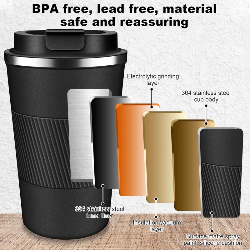LCKDHM Insulated Travel Coffee Cup with Leak Proof Lid,To Go Camping Stainless Steel Vacuum Coffee Mug, Reusable Coffee Tumblers Hot & Cold Drinks Gifts Multiple Sizes and Colors - Image 3
